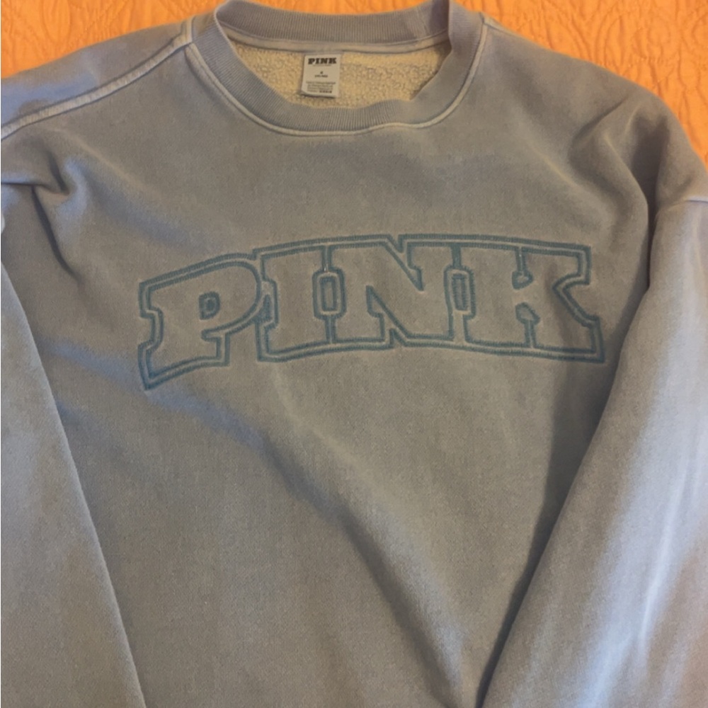 PINK Victoria's Secret Men's Light Blue Crewneck Sweater
